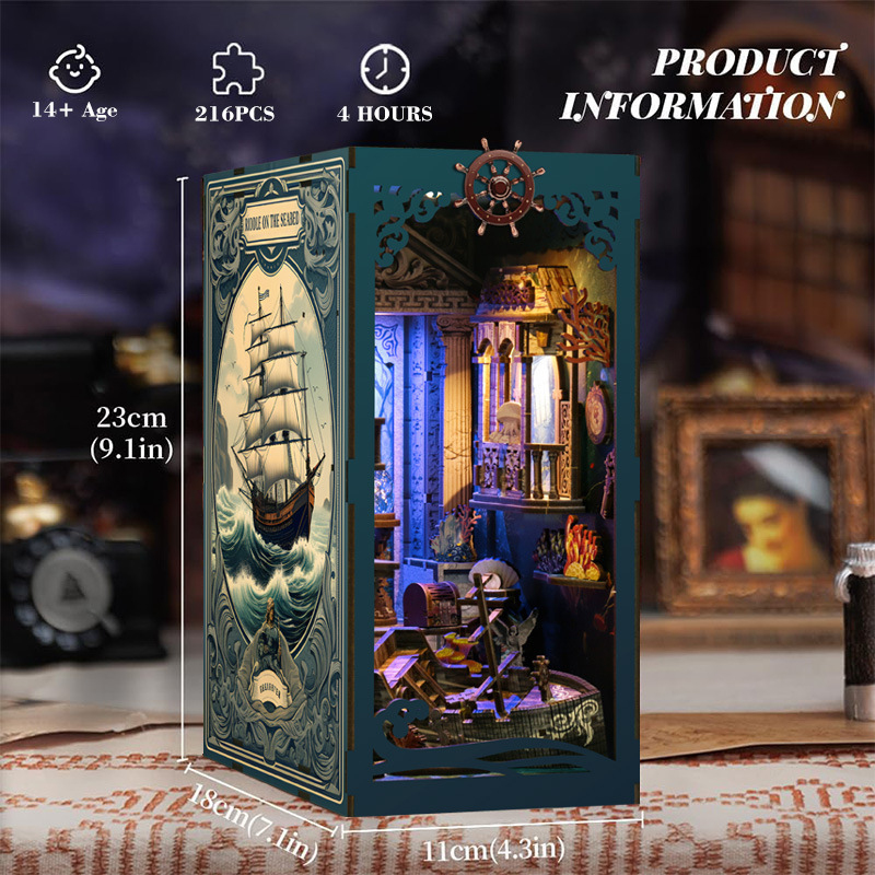 Smart Home Decor - 3D Ahşap DIY Kitap Ayracı Bulmaca