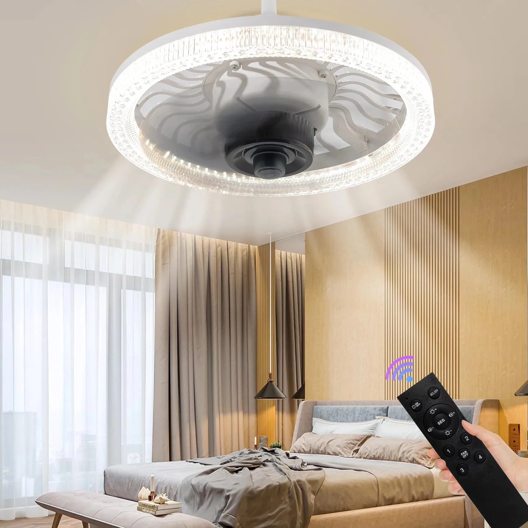 Smart Ceiling Fan - Akıllı LED tavan vantilatörü ışığı uzaktan
