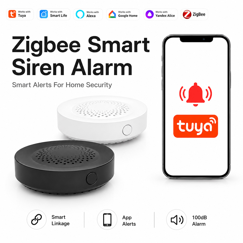 Smart Home Yandex - Tuya Zigbee Siren Alarmı 100dB Akıllı