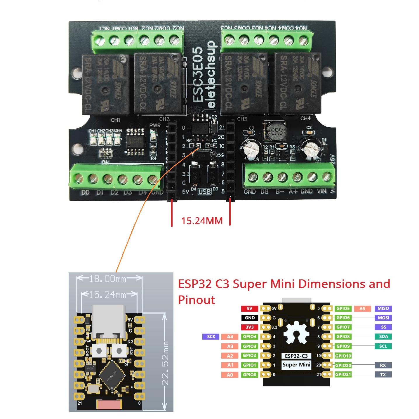 ESC3B04 ESP32-C3 Endüstriyel R - Smart Home Certification incelemesi ve fiyatı