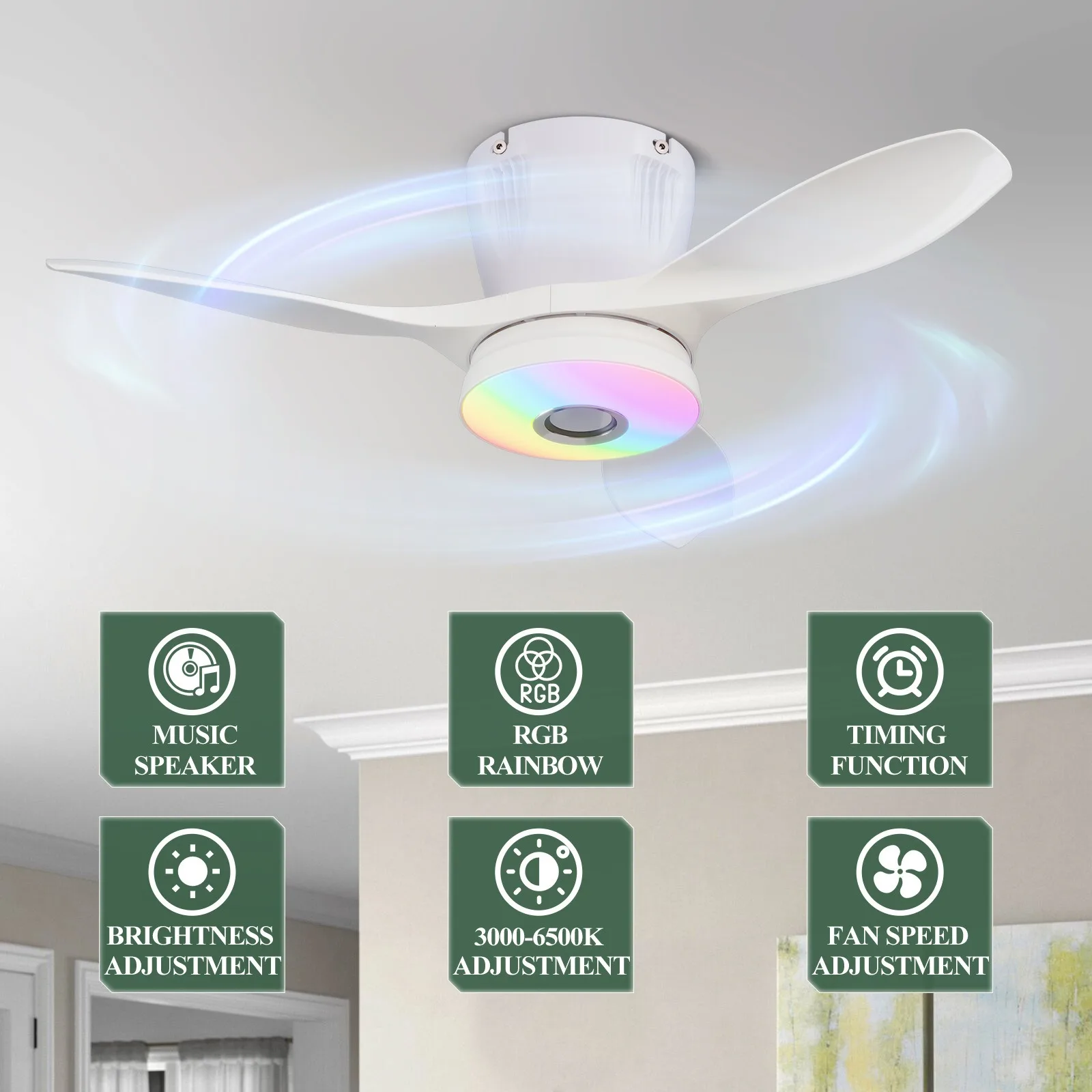 Modern RGB Müzikli Akıllı Tava - Smart Ceiling Fan incelemesi ve fiyatı