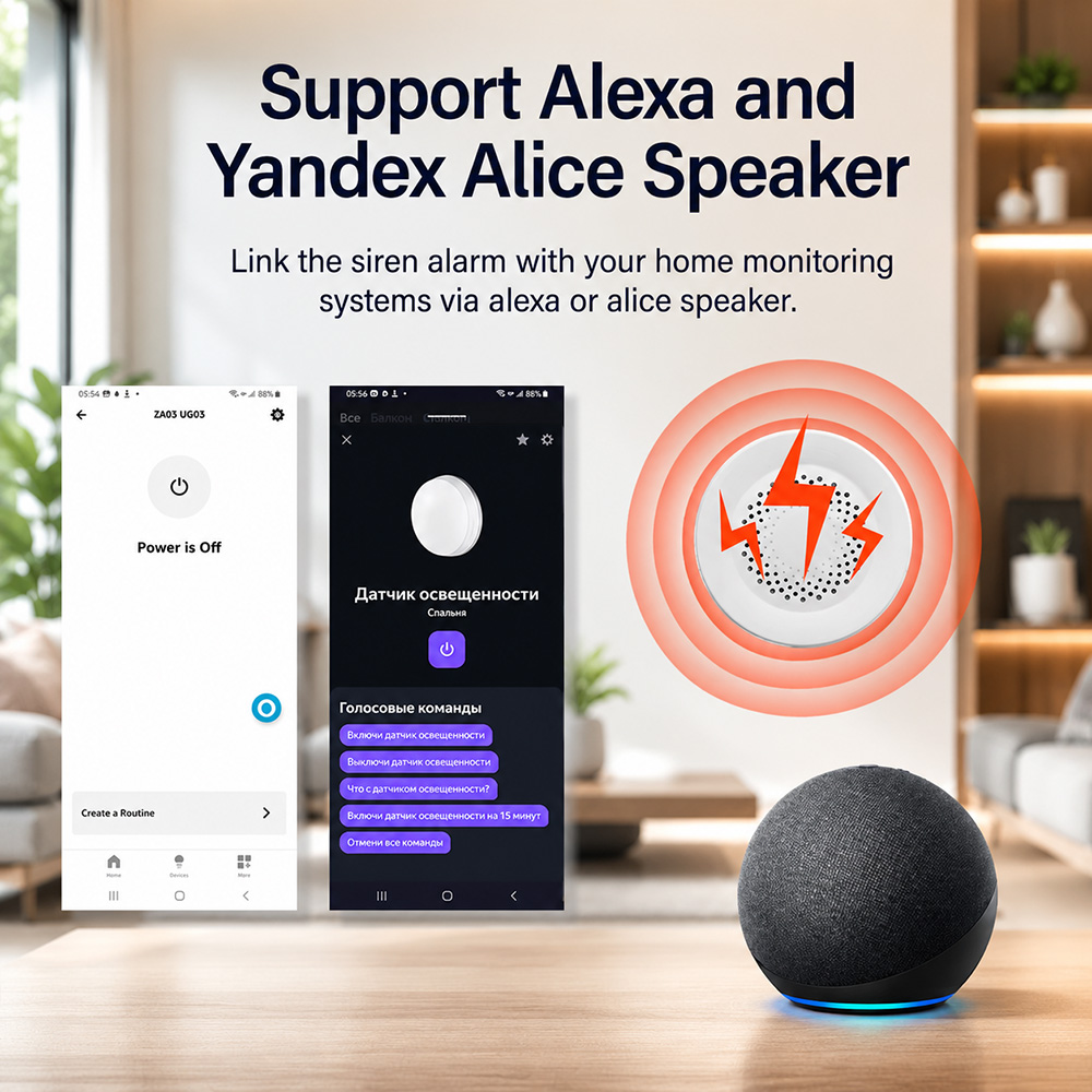Tuya Zigbee Siren Alarmı 100dB - Smart Home Yandex incelemesi ve fiyatı